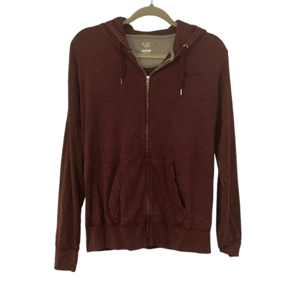 Maroon Purple Nike Zip Up Athletic Jacket Women’s Size Large Fitness Athleisure!